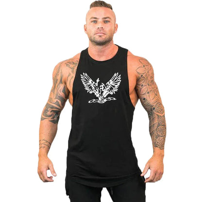 Workout Gym Tank Top /Mens Muscle Sleeveless Sportswear Shirt / Bodybuilding