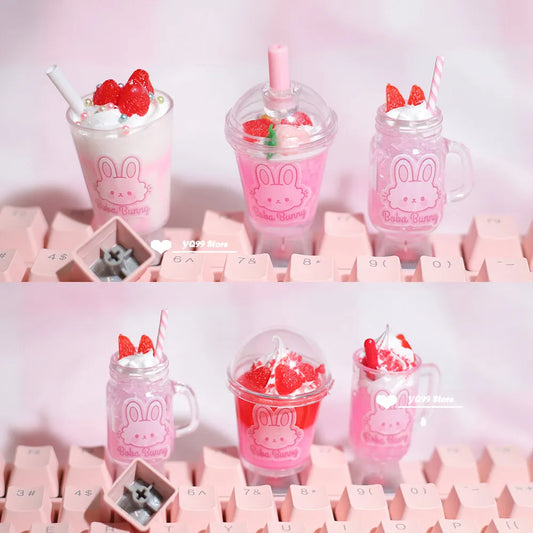 Victorious 1pcs Personalized Cute Dessert Ice Cream Cup Keycap Mechanical Keyboard Three-dimensional Kawaii Keycaps Girl Pink R4 Keycap