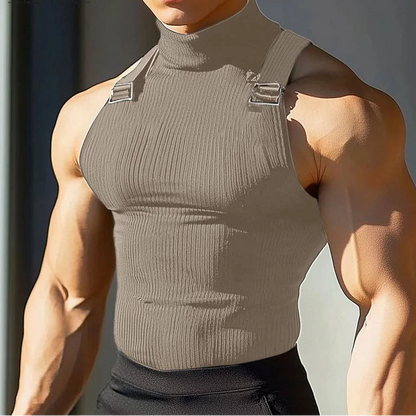 Turtleneck Combat Ribbed Tank Top / Unisex