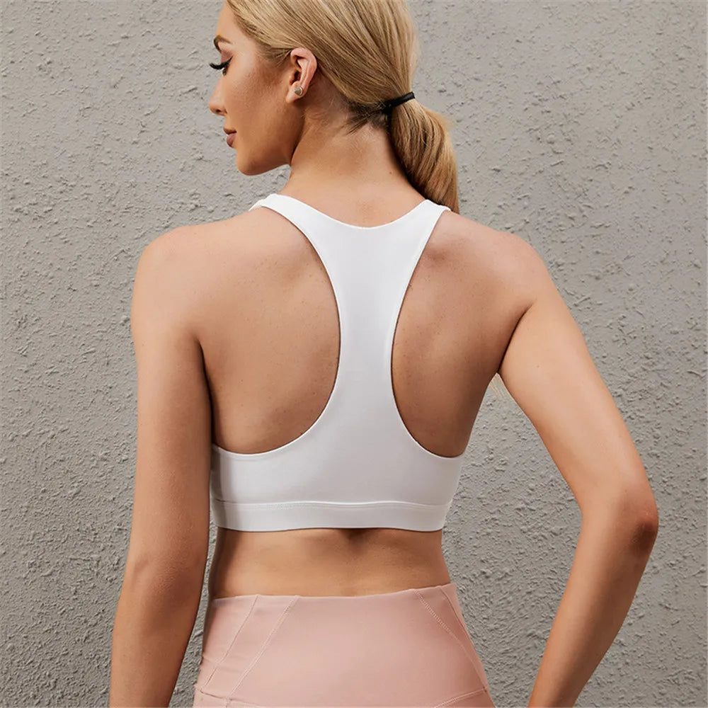 Plus Size S-2XL Cross Back Sport Bra /Pleated Design Fitness Top (Victorious Starlight Vector Bra)