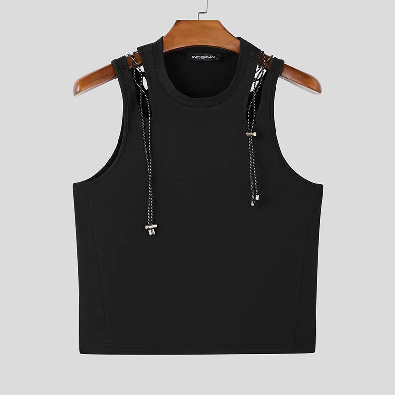 Mesh Tech Hollow Ribbed Tank Top/ Unisex / activewear & casual
