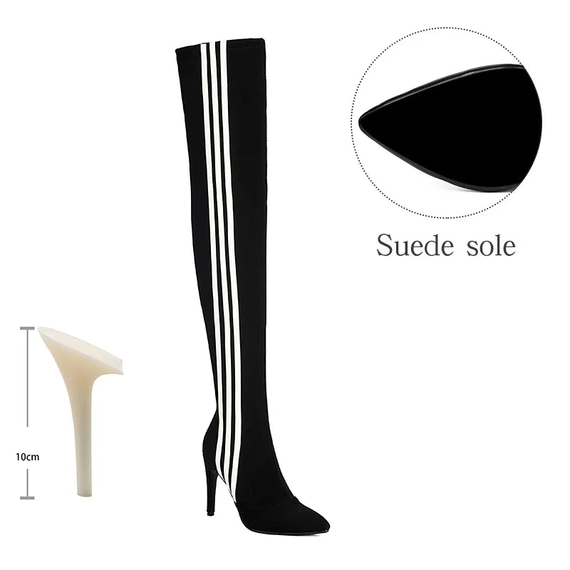 Stiletto Patent Leather Boots / Over-The-Knee Boots