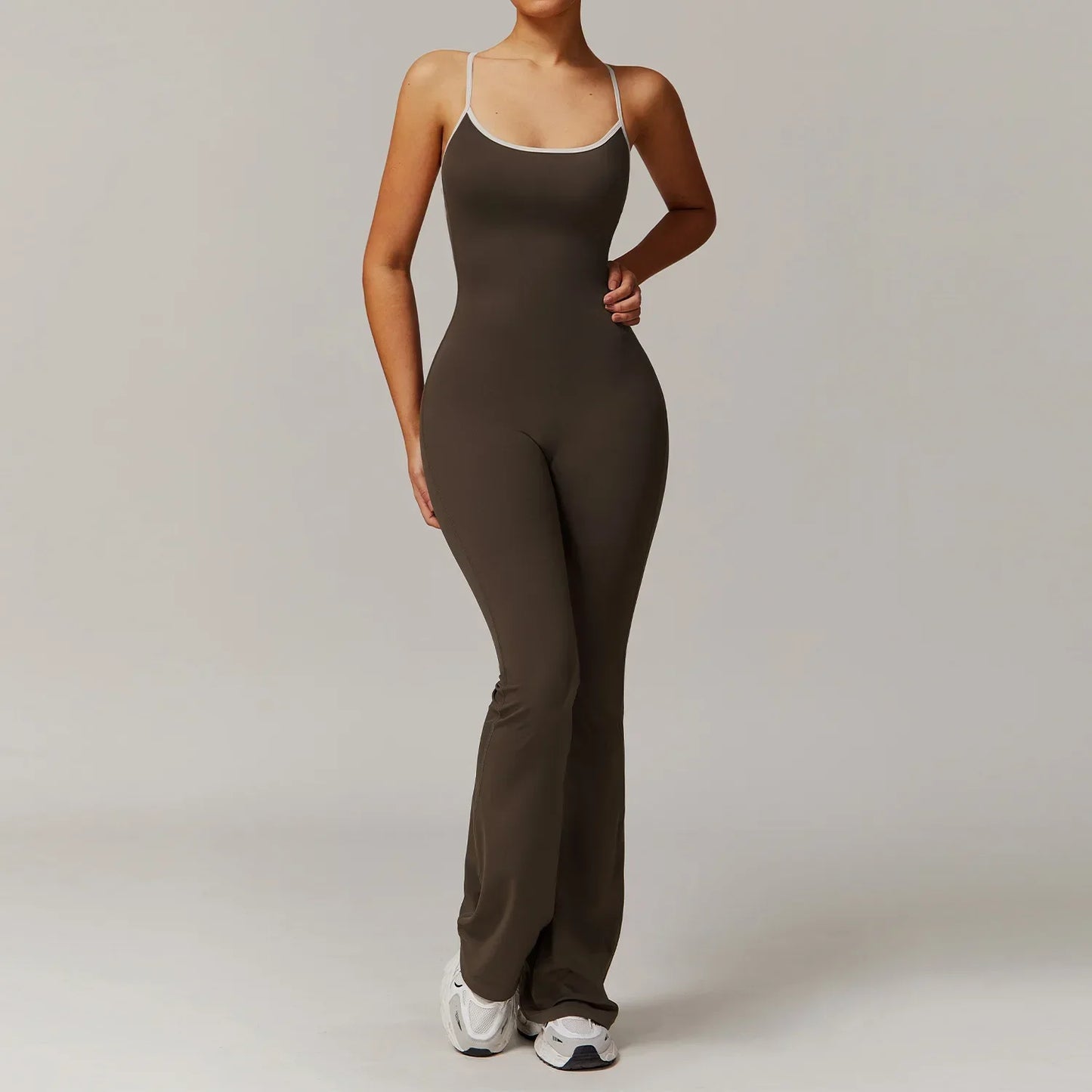 V Jumpsuit Gym Set Women Training Yoga Suit (Victorious Io Ignite Leggings)
