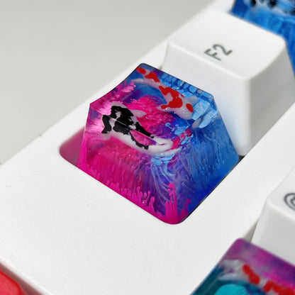 Victorious Handmade Keycaps Custom Scenery Koi 1U Resin Keycaps For Cherry Mx Switch Gamer Mechanical Backlit