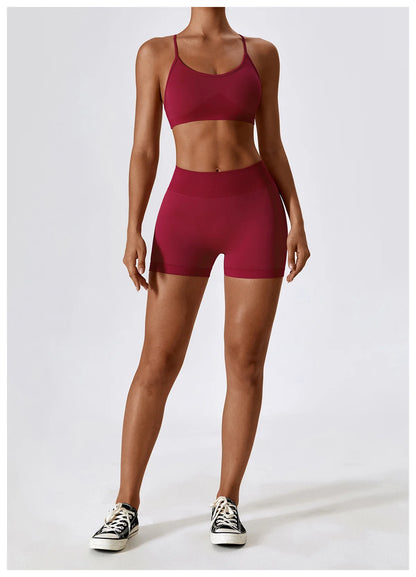Women'S Gym Yoga Set/ Moisture Wicking Full Sets/ Short & Bra (Victorious AlpFlex)
