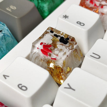 Victorious Handmade Keycaps Custom Scenery Koi 1U Resin Keycaps For Cherry Mx Switch Gamer Mechanical Backlit