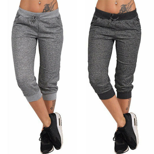 Cropped Harem pants elasticated lace-up pants with pockets (Victorious Aurora Nexus Pants)