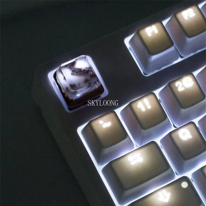 Victorious Handmade Backlight Resin Keycaps for Cherry Mx Switch Mechanical Keyboard/ OEM R4 Luminous Snow Mountain Jungle Wood Key Caps