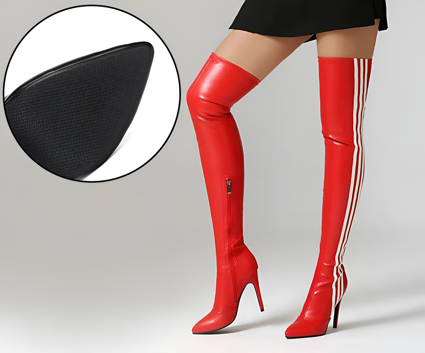 Stiletto Patent Leather Boots / Over-The-Knee Boots