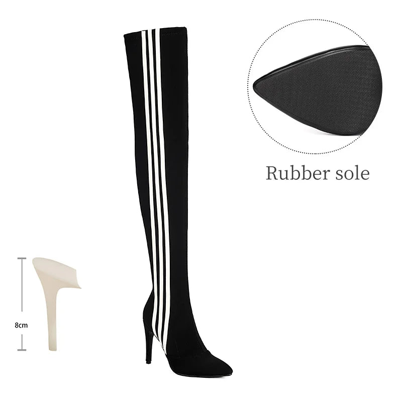 Stiletto Patent Leather Boots / Over-The-Knee Boots