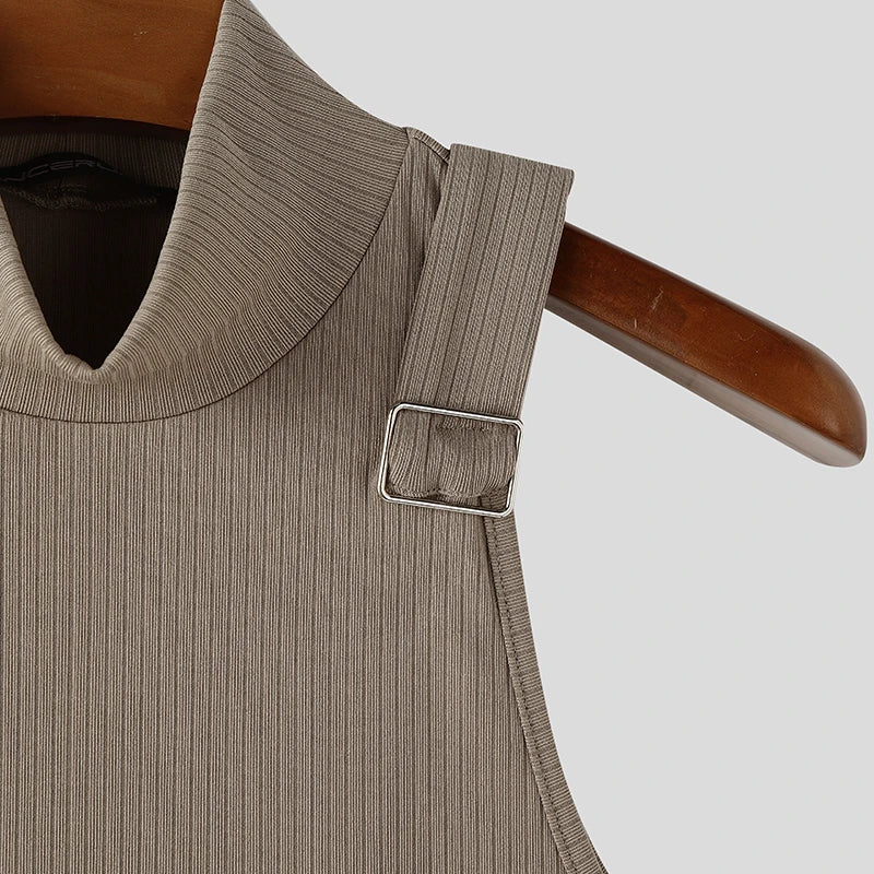 Turtleneck Combat Ribbed Tank Top / Unisex