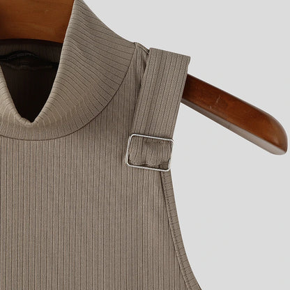 Turtleneck Combat Ribbed Tank Top / Unisex