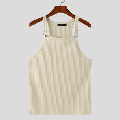 Ribbed Tank Top Unisex Solid Color Knitted / Casual & Sport