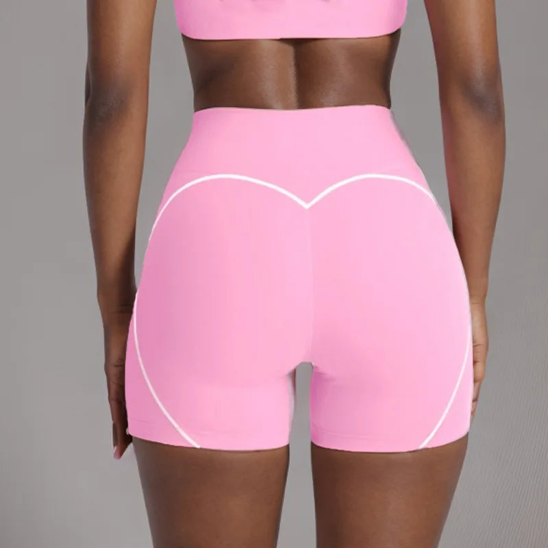 Women's Heart-Shaped High-Waisted Yoga Leggings & Cross-Strap Sports Bra Set (Victorious Ganymede Grind Leggings)