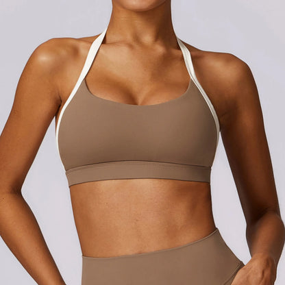 Women Fitness Running Bra Backless (Victorious Neon Circuit)