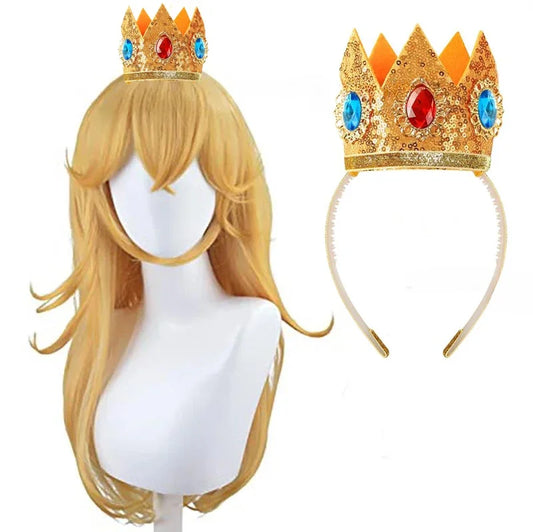 Prices Peach Wig Cosplay / Crown and Wig Cosplay for Princes Peach