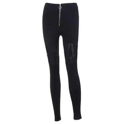 Hollow Out Pants Goth Sexy Pentagram / Harajuku Grunge Black Trousers (Victorious Obsidian Victory Pants)