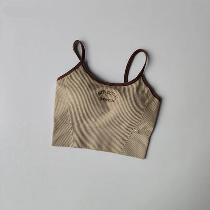 Color Blocking Sports Bra for Women / Fixed Cup Fitness Bra / Gym Bra