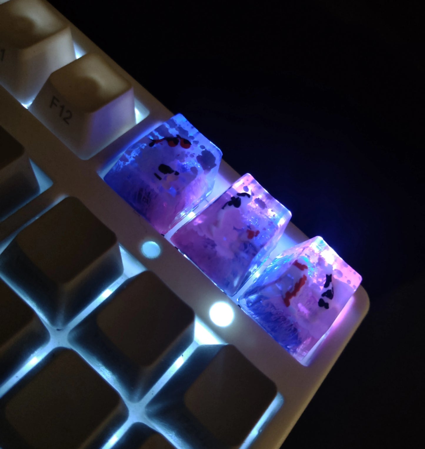 Victorious Handmade Keycaps Custom Scenery Koi 1U Resin Keycaps For Cherry Mx Switch Gamer Mechanical Backlit