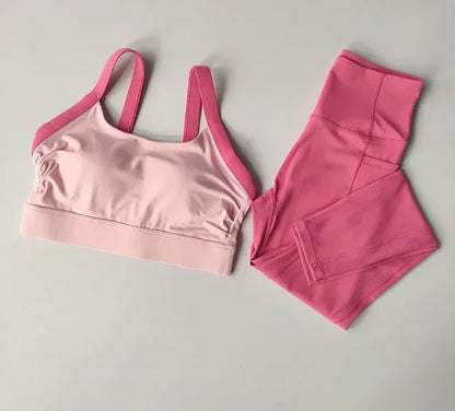 High Intensity Color Blocking Yoga Set 2PCS/ High Waist Fitness Leggings