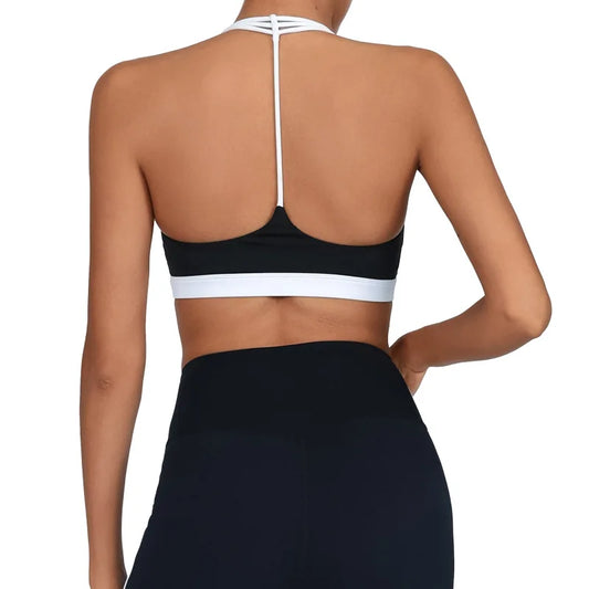 Thin Shoulder Strap High Elastic Breathable Contrast Bra (Victorious AthleteOS)