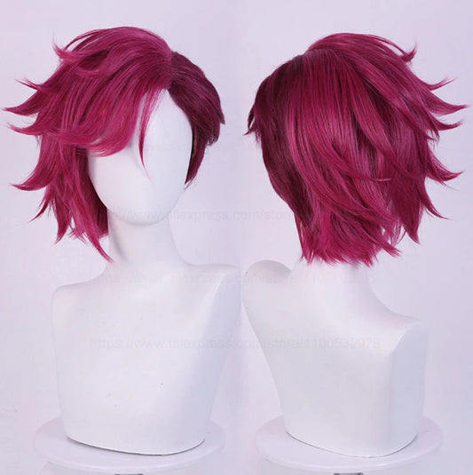 Victorioius VI Arcane Cosplay Wig 30cm Deep Rose + Wig Cap
