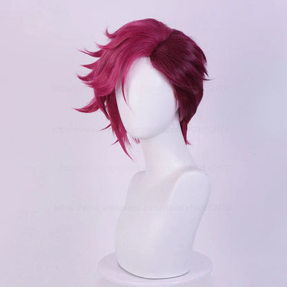 Victorioius VI Arcane Cosplay Wig 30cm Deep Rose + Wig Cap