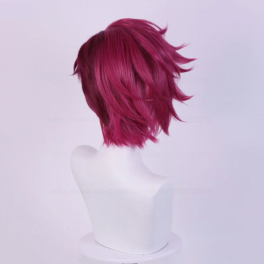 Victorioius VI Arcane Cosplay Wig 30cm Deep Rose + Wig Cap