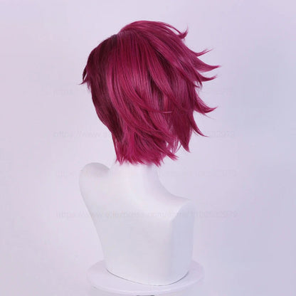 Victorioius VI Arcane Cosplay Wig 30cm Deep Rose + Wig Cap