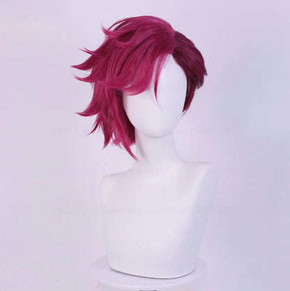 Victorioius VI Arcane Cosplay Wig 30cm Deep Rose + Wig Cap
