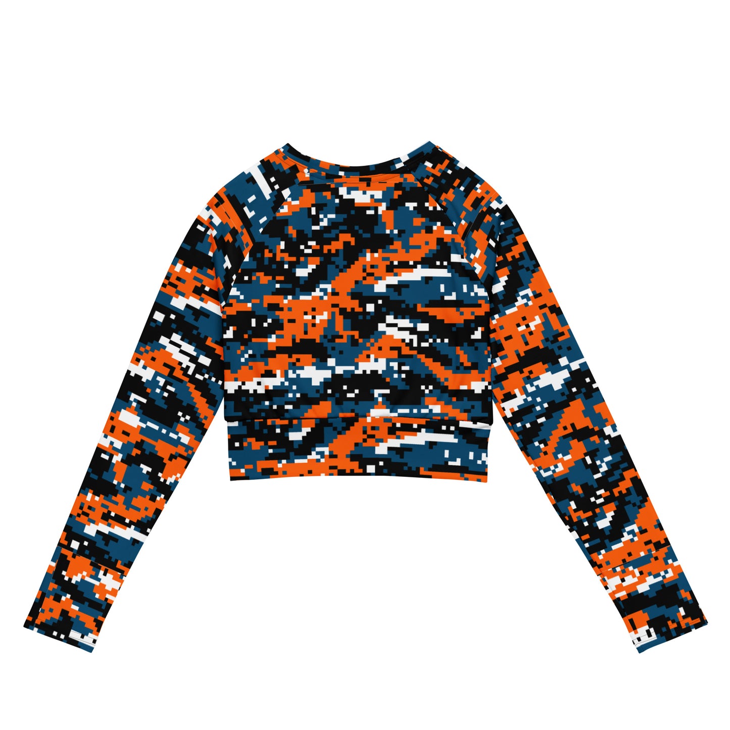 Victorious Sunset Camo Recycled long-sleeve crop top