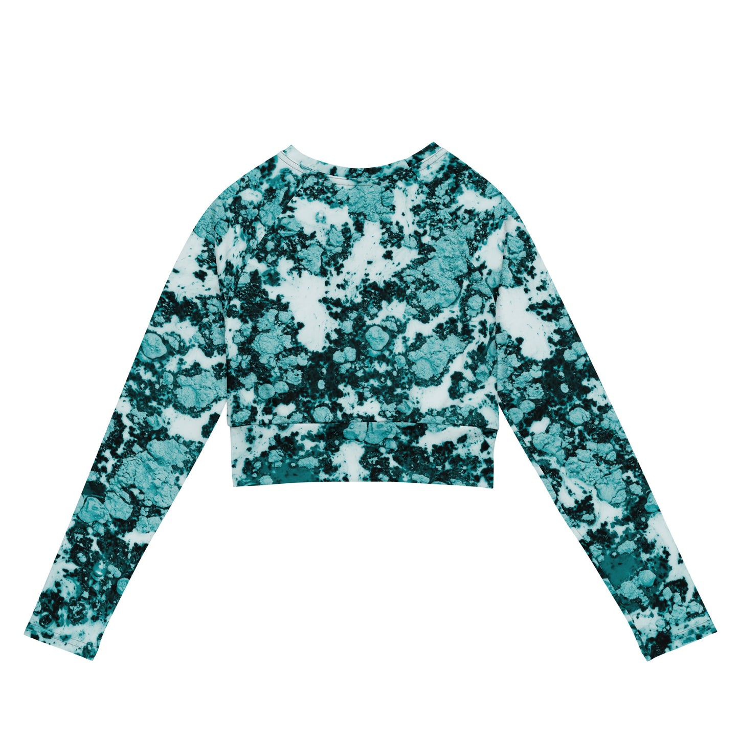 Victorious Aqua Fern Recycled long-sleeve crop top