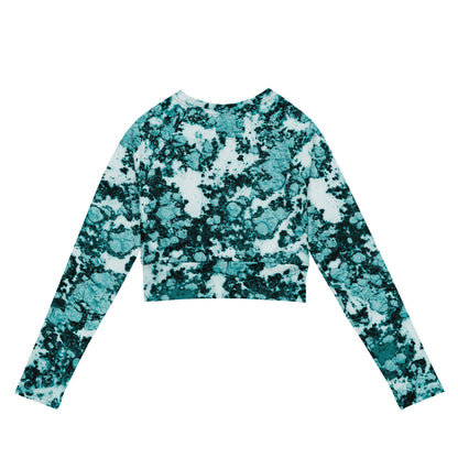 Victorious Aqua Fern Recycled long-sleeve crop top