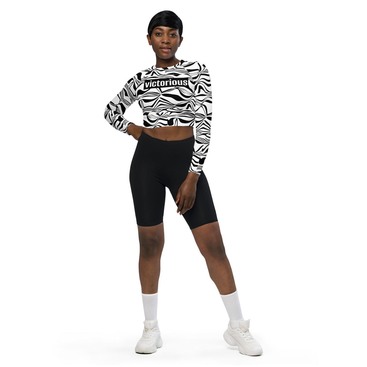 Victorious Duality Recycled long-sleeve crop top