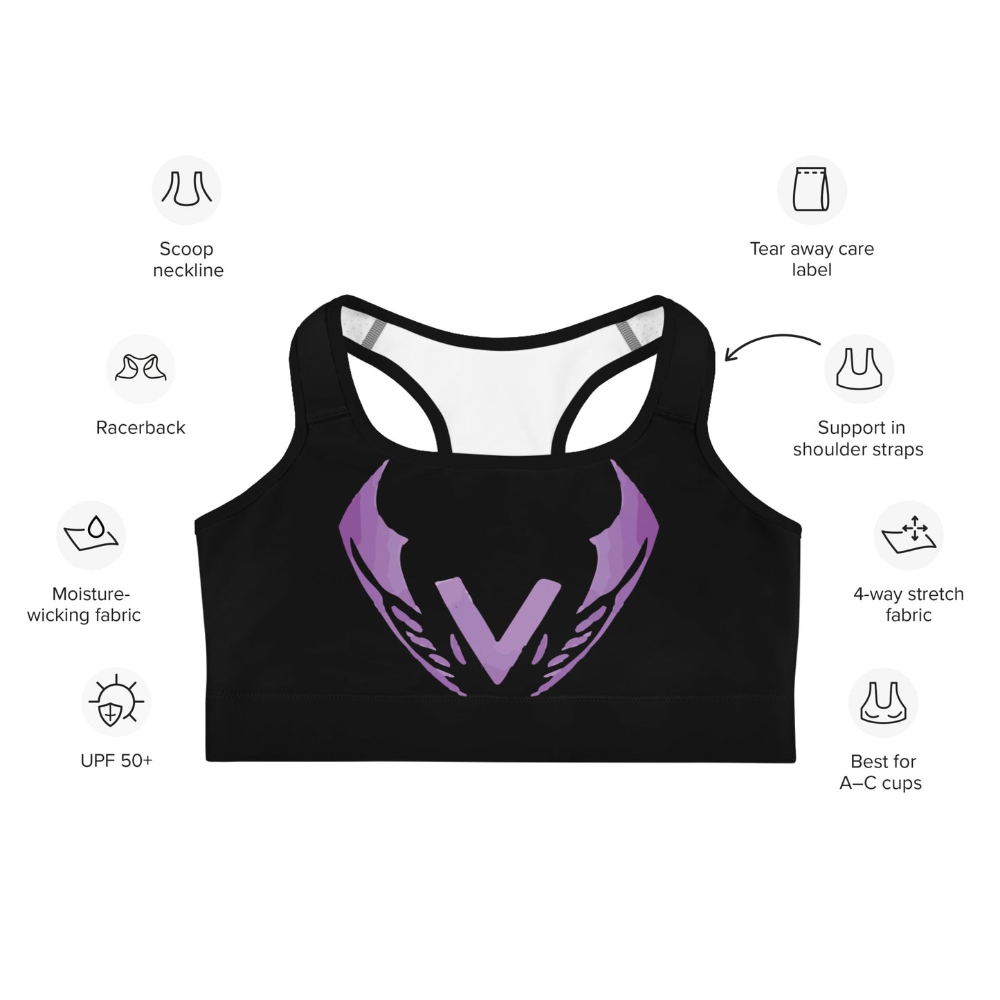 Victorious Darkwing Sports bra