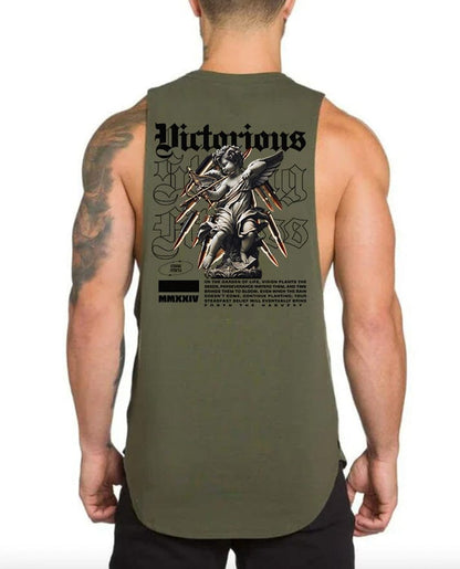 ARMY GREEN / L Victorious Divine Power (Low Neck) Tank Top