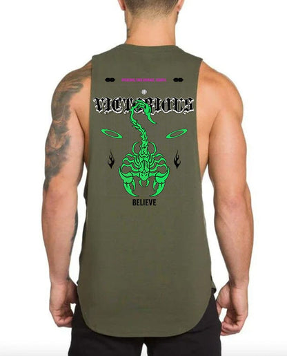 ARMY GREEN / M Victorious Sting Power (Low Neck) Tank Top