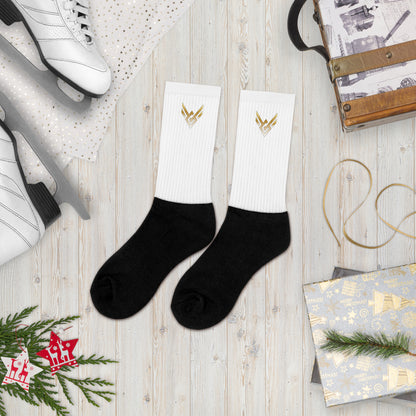 Victorious White/Gold Socks