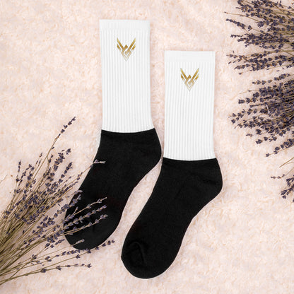 Victorious White/Gold Socks