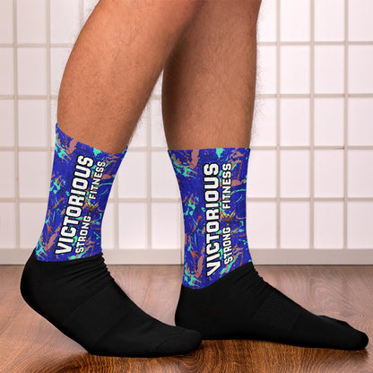 Victorious (Neon Cyan) Dynamic Athletic Socks