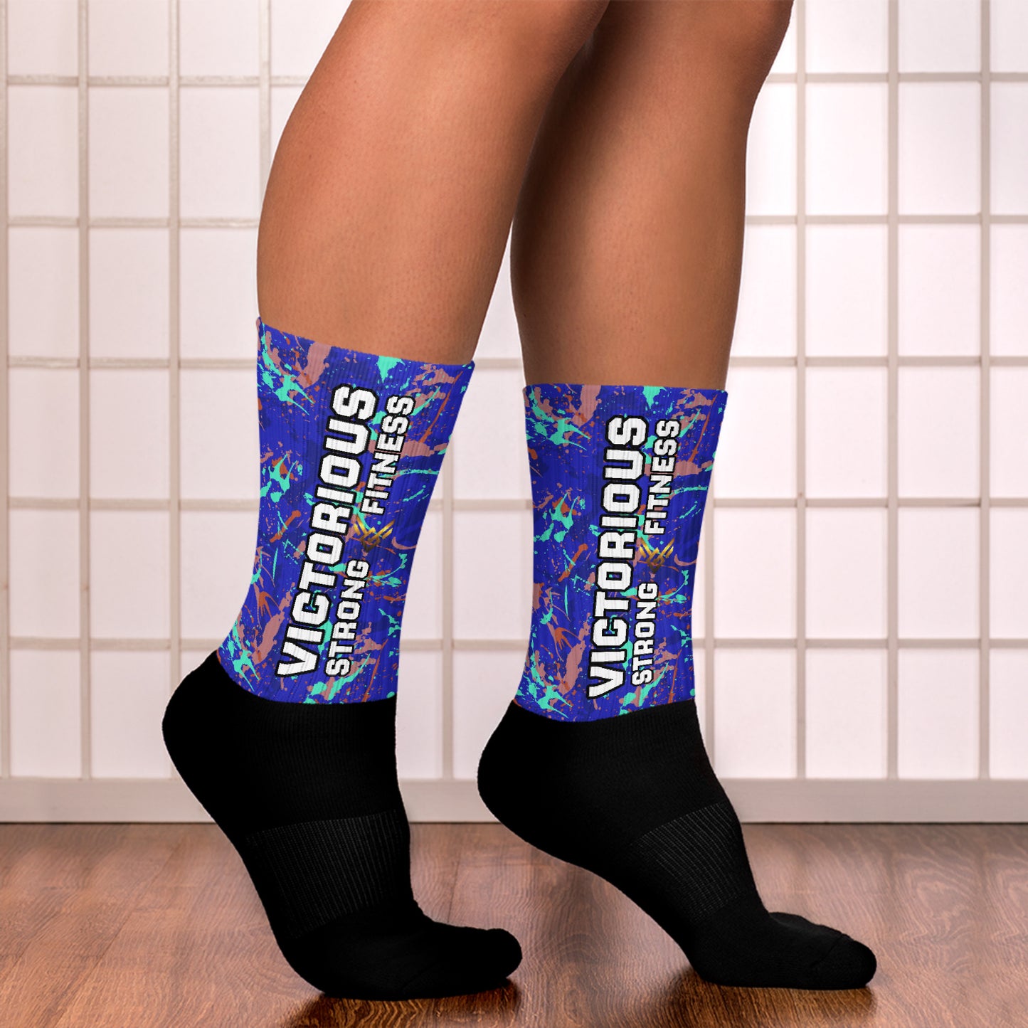 Victorious (Neon Cyan) Dynamic Athletic Socks