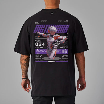 Black / M Victorious "VALKYRIE POWER" Gym T-shirt (Oversize)