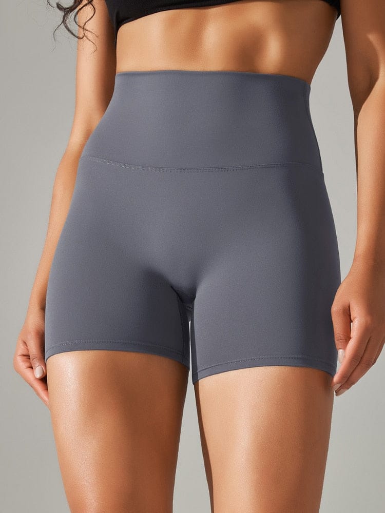 Blue Grey / XS Biker Shorts Medium-Height/ Women's Gym Shorts /Yoga Shorts (Ellie Survivor's Edge)