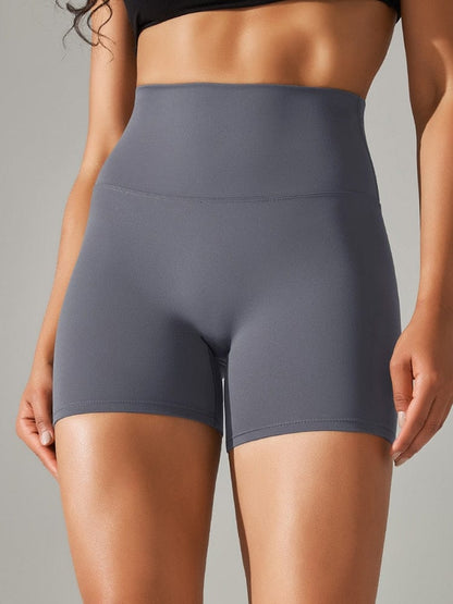 Blue Grey / XS Biker Shorts Medium-Height/ Women's Gym Shorts /Yoga Shorts (Ellie Survivor's Edge)