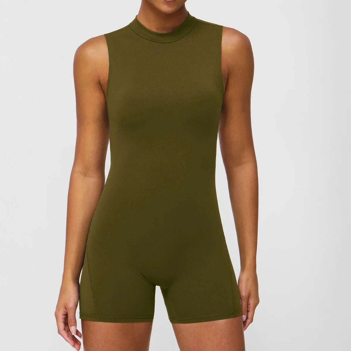 Brown green / S Victorious Echelon One V Back Bodysuit
