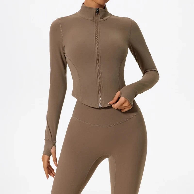 Brown / XS Victorious Artemis Sports Jacket - Women's Casual, Long-Sleeve & Zippered