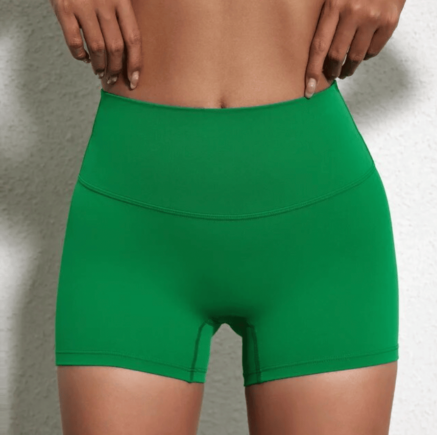 BV-GREEN / S-2 Women's 3" Gym Shorts / Yoga shorts (Ellie Seattle)