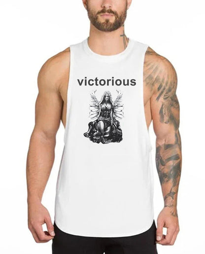 Victorious Valkyrie's Gothic Statue (Men Gym Tank-Top)