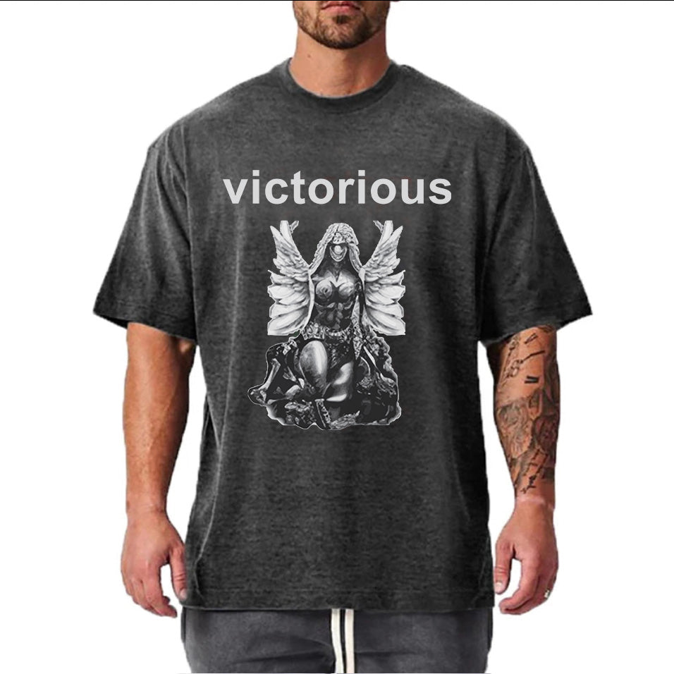 Victorious Valkyrie's Gothic Statue (Oversize Gym T-shirt)