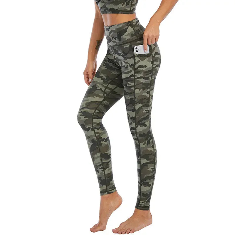 Camo Yoga Leggings with Pocket/ For Running, Lifting, Yoga (Victoria Dreamland)